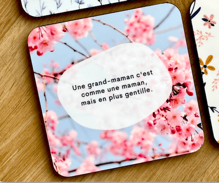Sous-verre pour grand-maman fleuri - Cerisier - Cute!