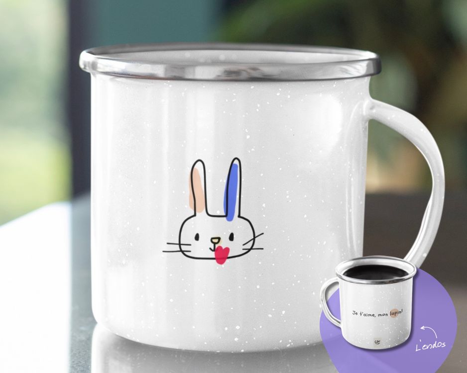 Tasse avec lapin cute - Je t'aime mon lapin - Cute!