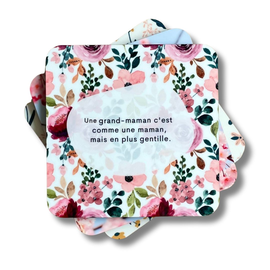 Sous-verre pour grand-maman - Grosses fleurs - Cute!