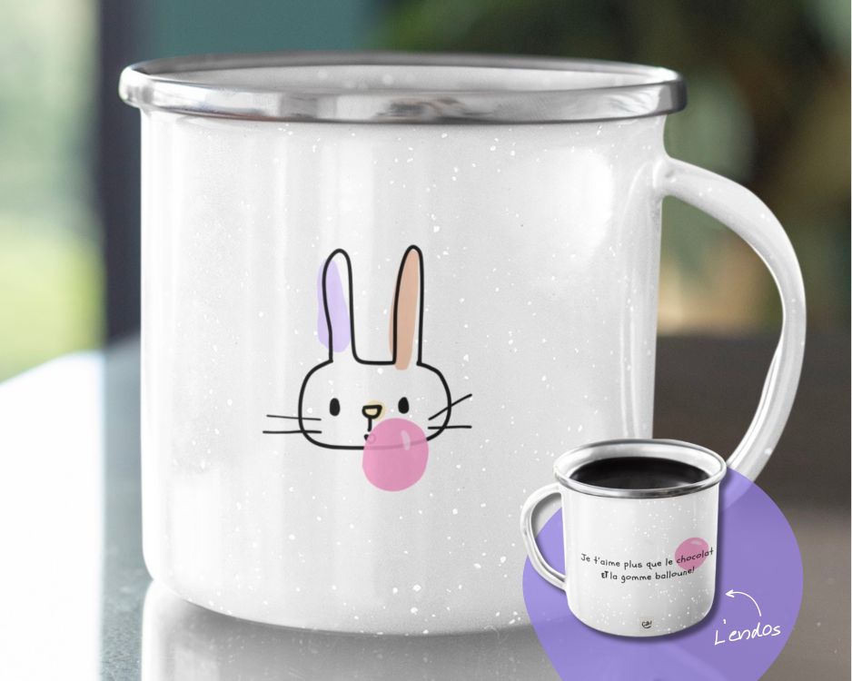 Tasse lapin gomme-balloune - Cute!