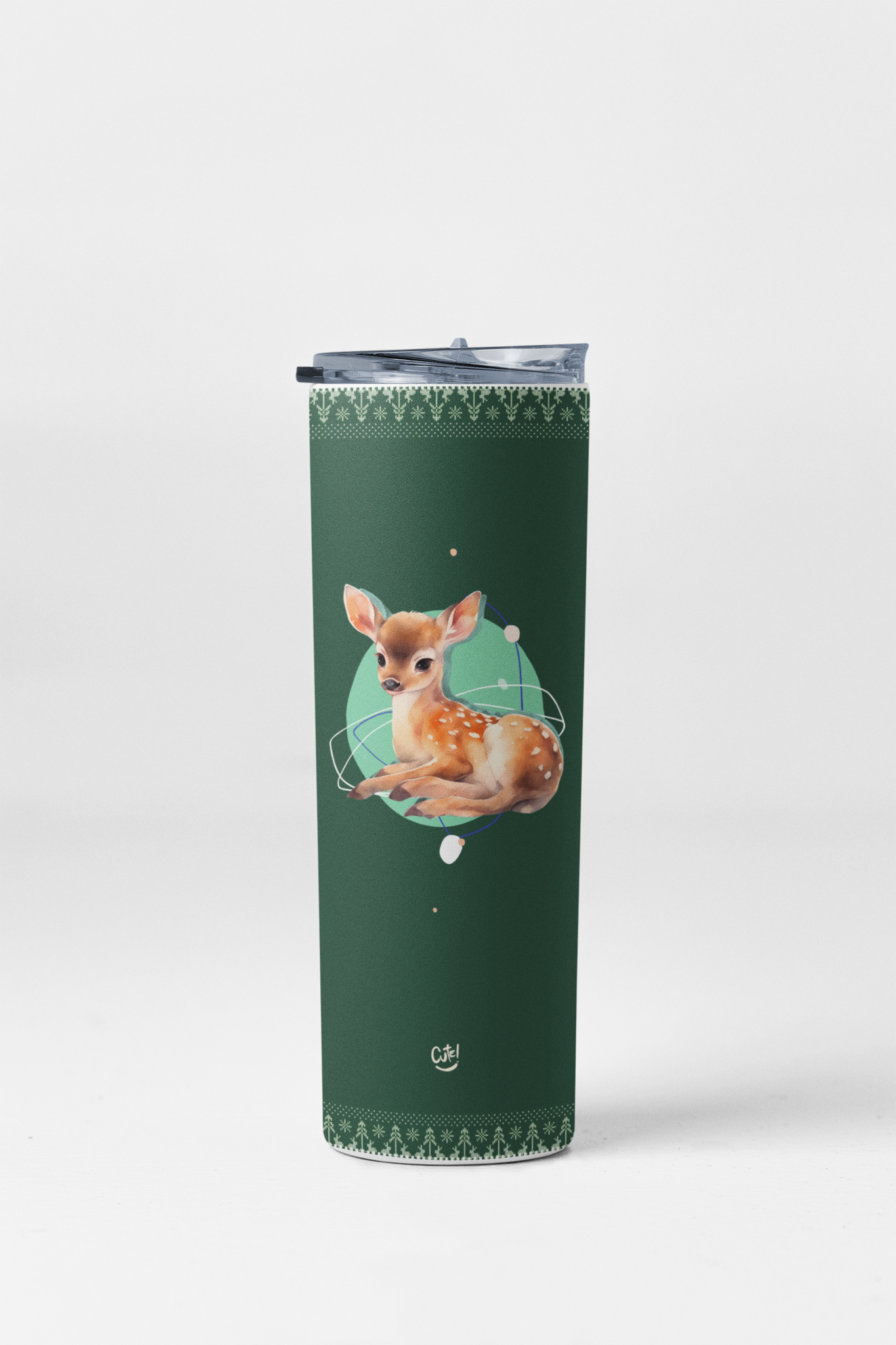 Tasse de voyage - Cerf - Vert - Arrière
