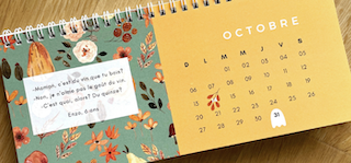 Calendrier de bureau- Octobre - Cute!